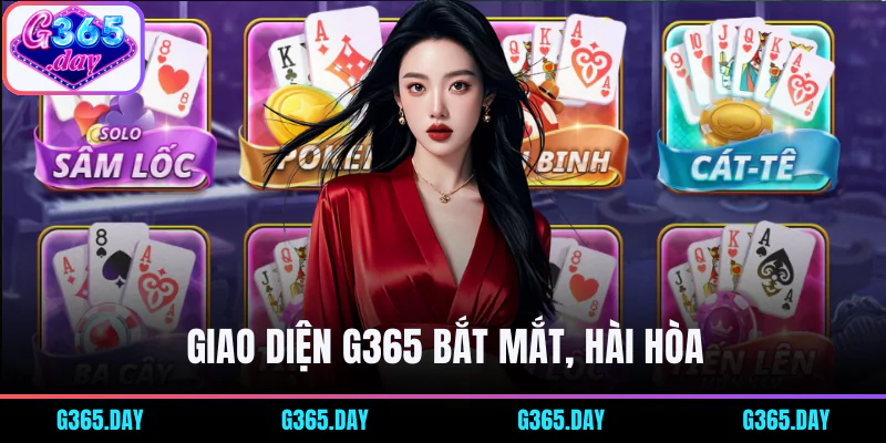 Giao diện Website G365 bắt mắt, hài hòa giúp người chơi dễ dàng thao tác