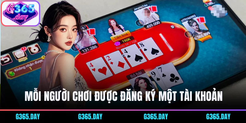 Mỗi người chơi chỉ được tạo một tài khoản cổng game